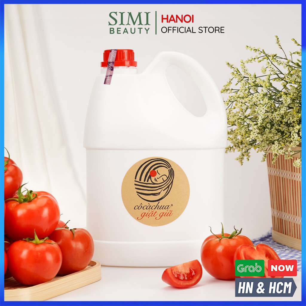 Nước giặt hữu cơ Cô Cà Chua sạch quần áo đồ giặt máy cửa ngang trên giặt tay 4L SIMI