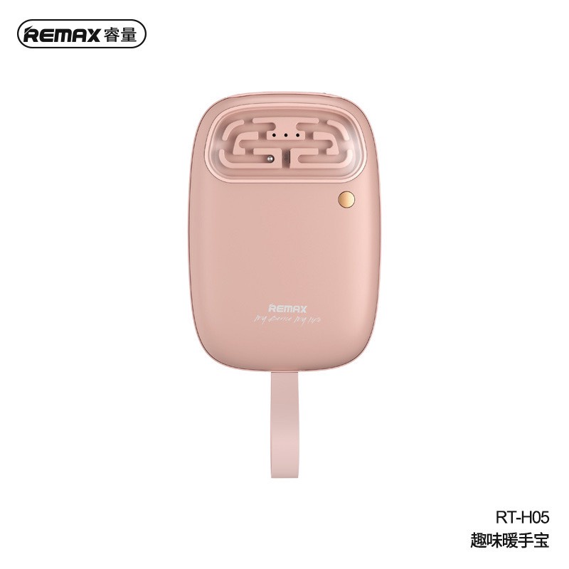 Máy sưởi ấm mini cầm tay đáng yêu Remax NS02 - Sử dụng 6-12h kiêm sạc dự phòng - 5400mAh - chính hãng