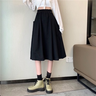 [EIGHTYK] Váy Maxi Kaki Trơn Phối Nút