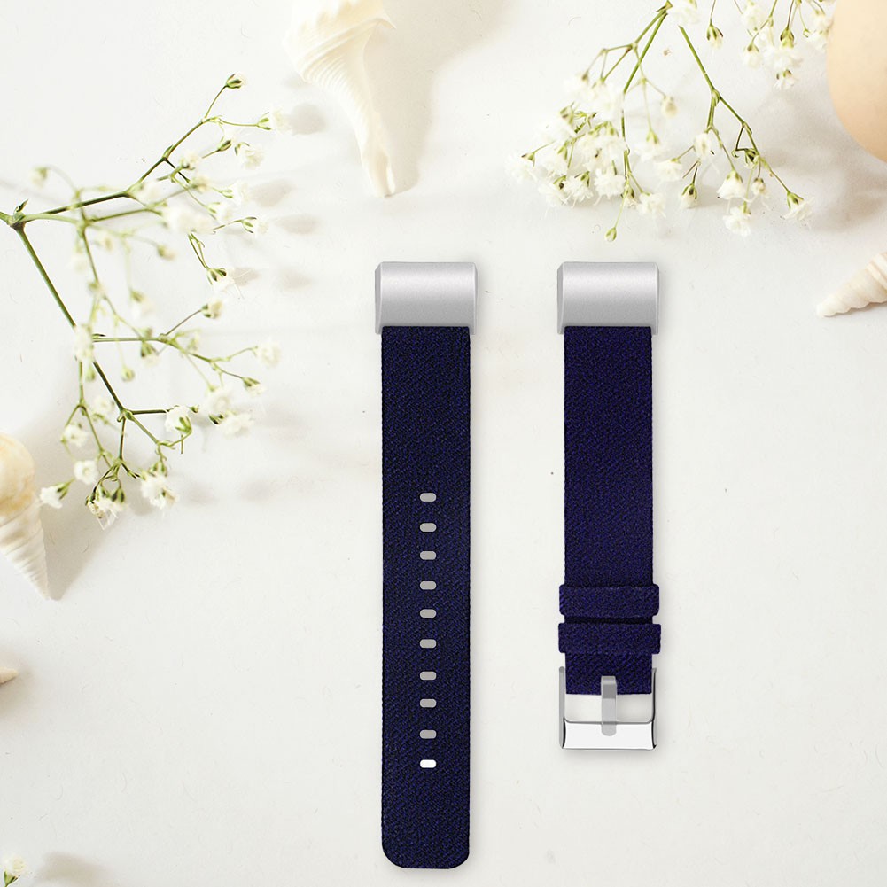 Dây đeo nylon canvas thay thế cho đồng hồ thông minh đeo tay Fitbit Charge 2 phong cách thể thao