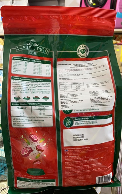 Thức ăn hạt Classic Pets Adult Hương Vị Bò Túi-2Kg