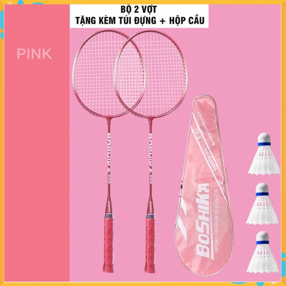 Bộ 2 chiếc vợt cầu lông Boshika chất lượng cao + Tặng 3 quả cầu