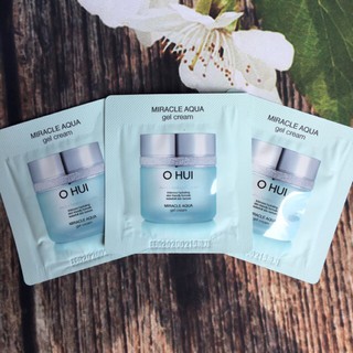Sỉ gồm 10 gói Sample cấp nước dưỡng ẩm dành riêng cho da dầu nhờn, nhạy cảm Ohui Miracle Aqua Gel Cream