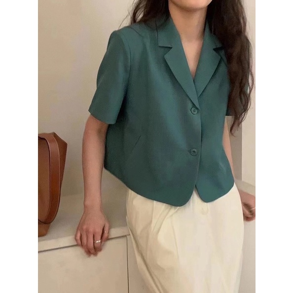 Áo blazer cộc tay cổ pijama 40503 CHERRY COCO | BigBuy360 - bigbuy360.vn