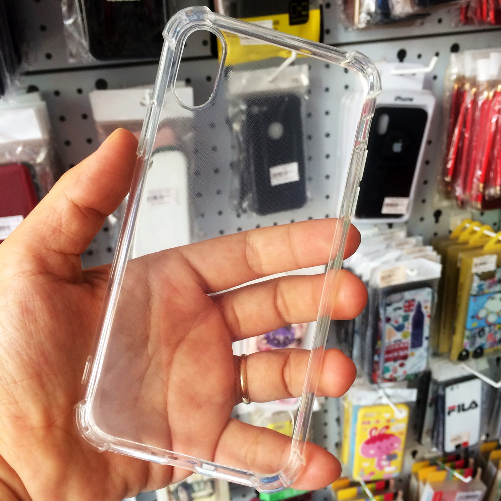 Ốp lưng chống sốc gờ cao 4 góc màu trong cho iPhone X/XS 5.8