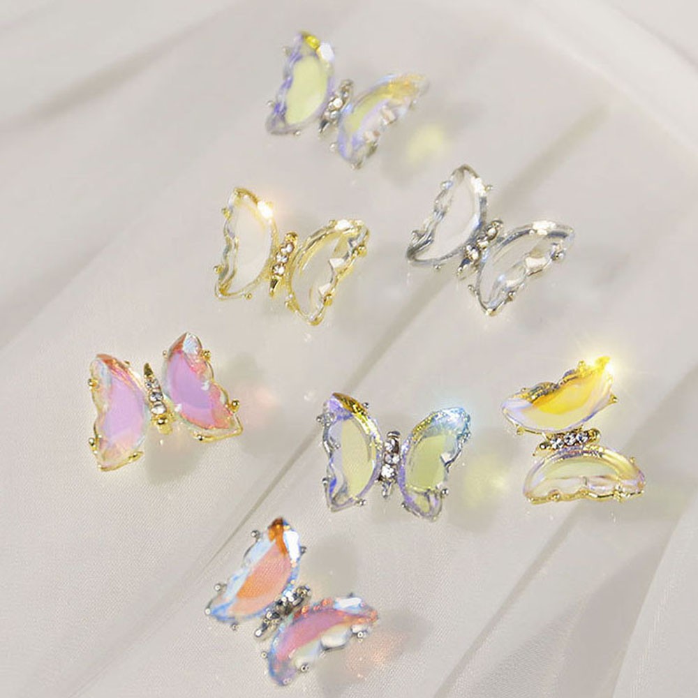 [Hàng mới về] Phụ Kiện Trang Trí Móng Tay Bằng Kim Loại Hình Bướm 3D Phong Cách Nhật Bản Cho Nữ