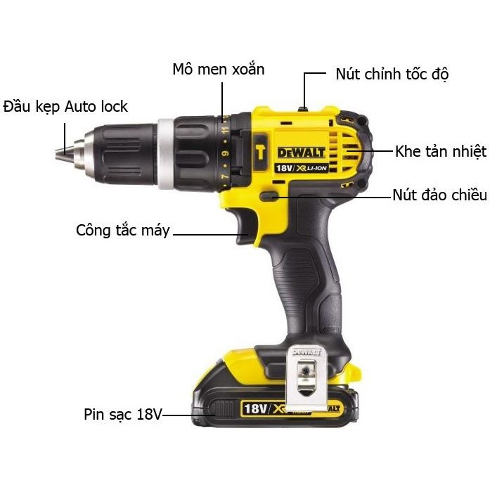 Máy khoan búa chạy pin Dewalt DCD785D2 (18V)