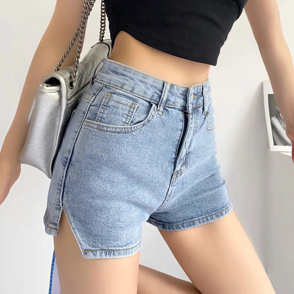Quần Short Denim Lưng Cao Gợi Cảm Thời Trang Mùa Hè Cho Nữ
