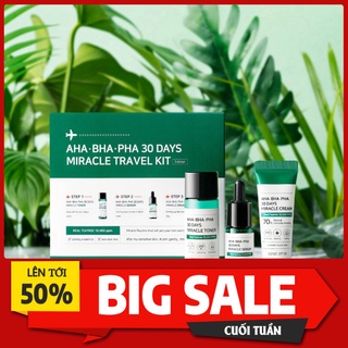 BÃO SALE Set 3 món dành cho da mụn Some By Mi AHA- BHA-PHA 30 Days Miracle Travel Kit BÃO SALE