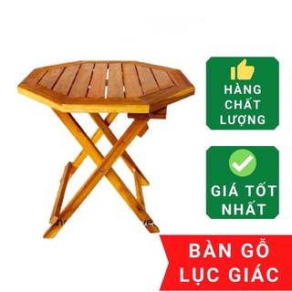 Bàn trà santa store gỗ bát giác gấp gọn - gỗ tràm cao cấp