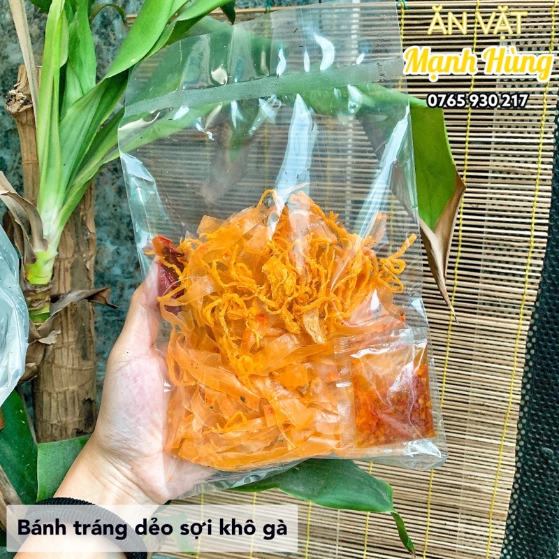 Bánh tráng dẻo sợi khô gà cay Mạnh Hùng