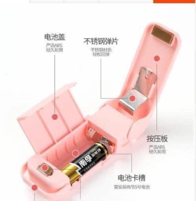 Máy hàn miệng túi mini sử dụng pin nhỏ gọn, dễ sử dụng tiện lợi