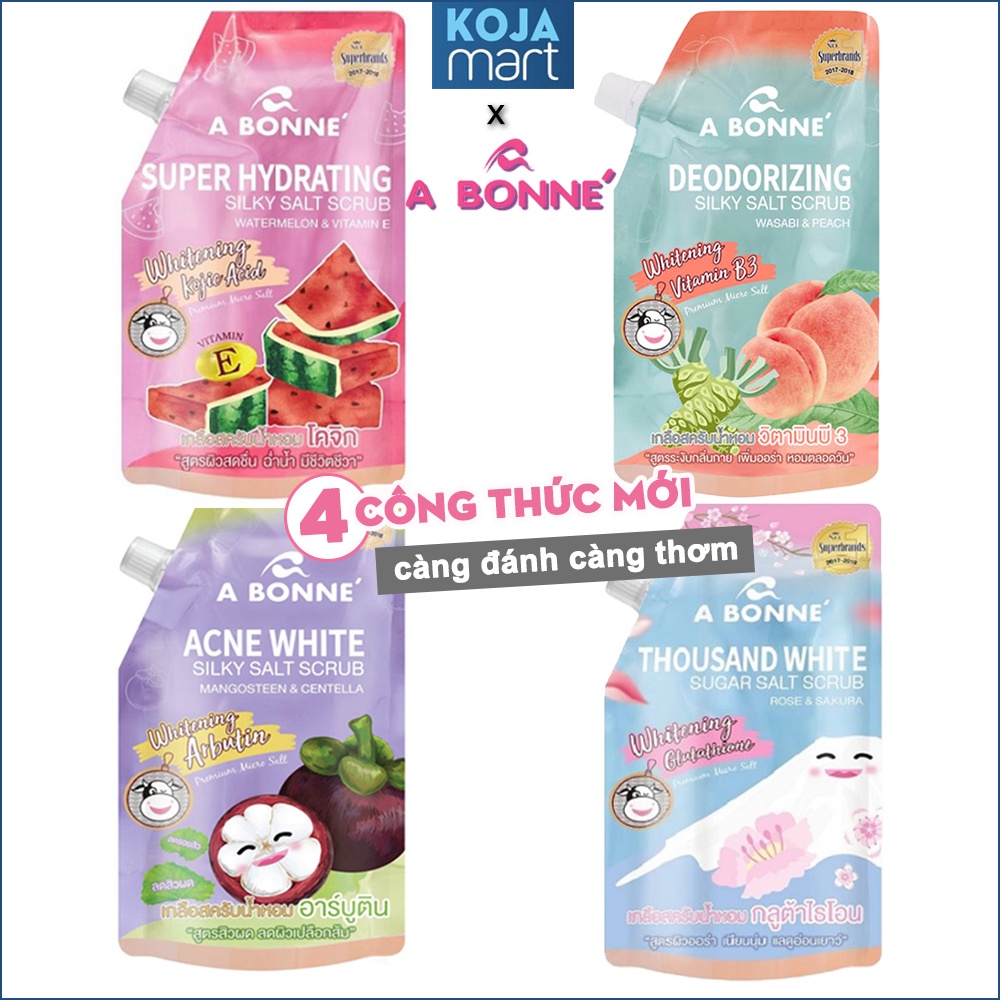Muối tắm sữa bò tẩy tế bào chết A Bonne Spa Milk Salt 350g Thái Lan - Mẫu mới