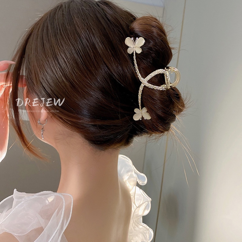 Kẹp tóc DREJEW hình bướm đính đá opal thiết kế thời trang Hàn Quốc cho nữ