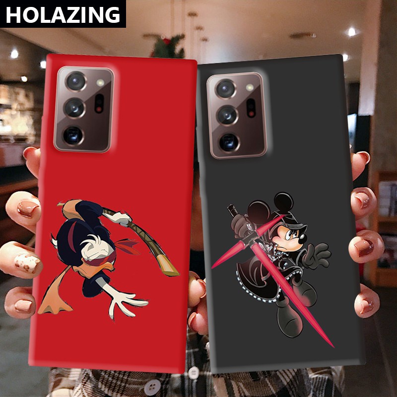 Samsung Galaxy A02S A21S A42 A31 A12 S8 Plus A7 2018 A750 iPhone 6S 6 Candy Color Phone Cases vỏ điện thoại The Avengers Mickey and Donald Duck Soft Silicone Cover