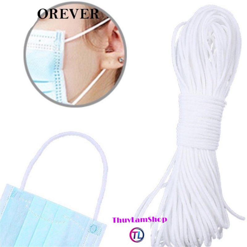 10m dây thun may khẩu trang cao cấp bản dẹt