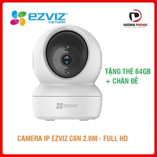 Camera wifi EZVIZ C6N (Kèm Thẻ Nhớ 64Gb + Chân Đế) 2.0M Xoay 360, Đàm Thoại 2 chiều - Chính hãng