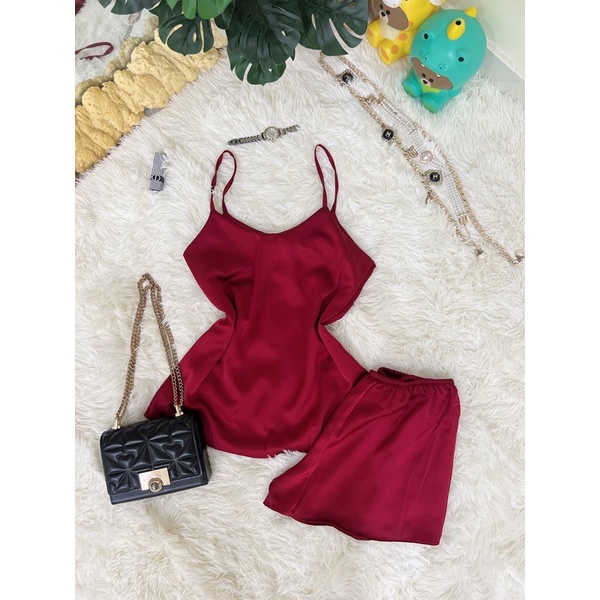 BỘ ĐỒ NGỦ 2 DÂY LỤA SATIN CAO CẤP, SEXSY NHIỀU MÀU