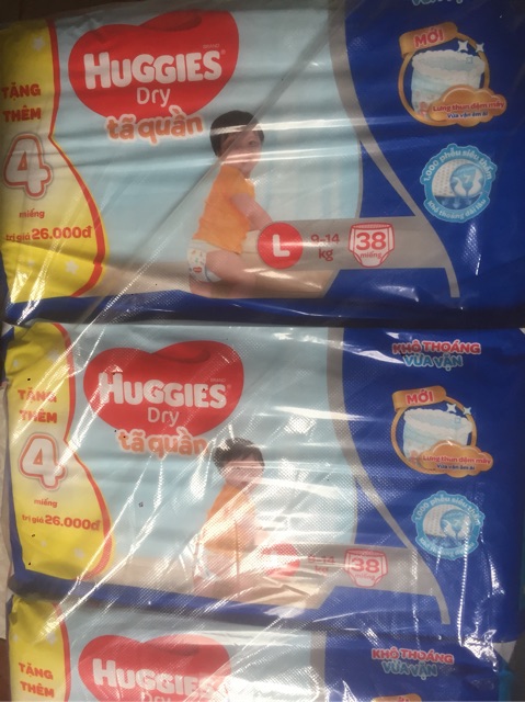 Bỉm-Tã quần Huggies size L -38 miếng cho bé từ 9-14 kg