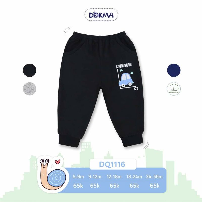 Quần dài bo gấu cotton mỏng cho bé trai dokma