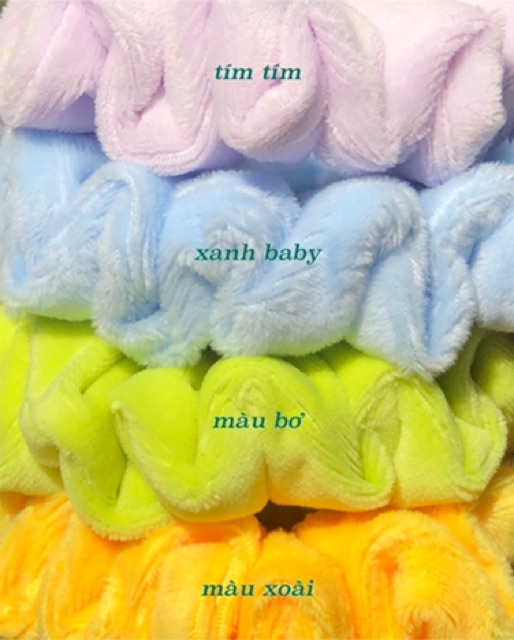 Đồ buộc tóc scrunchies nhung mềm nhiều màu