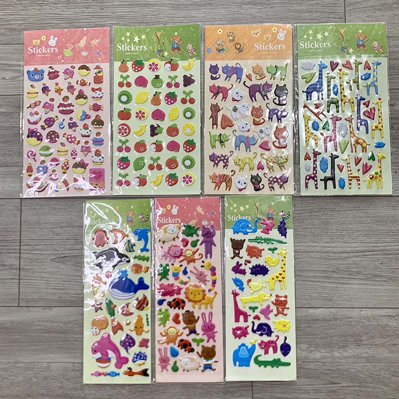 Miếng dán sticker trang trí nền trong suốt với hoạt tiết hoạt hình cute dễ thương