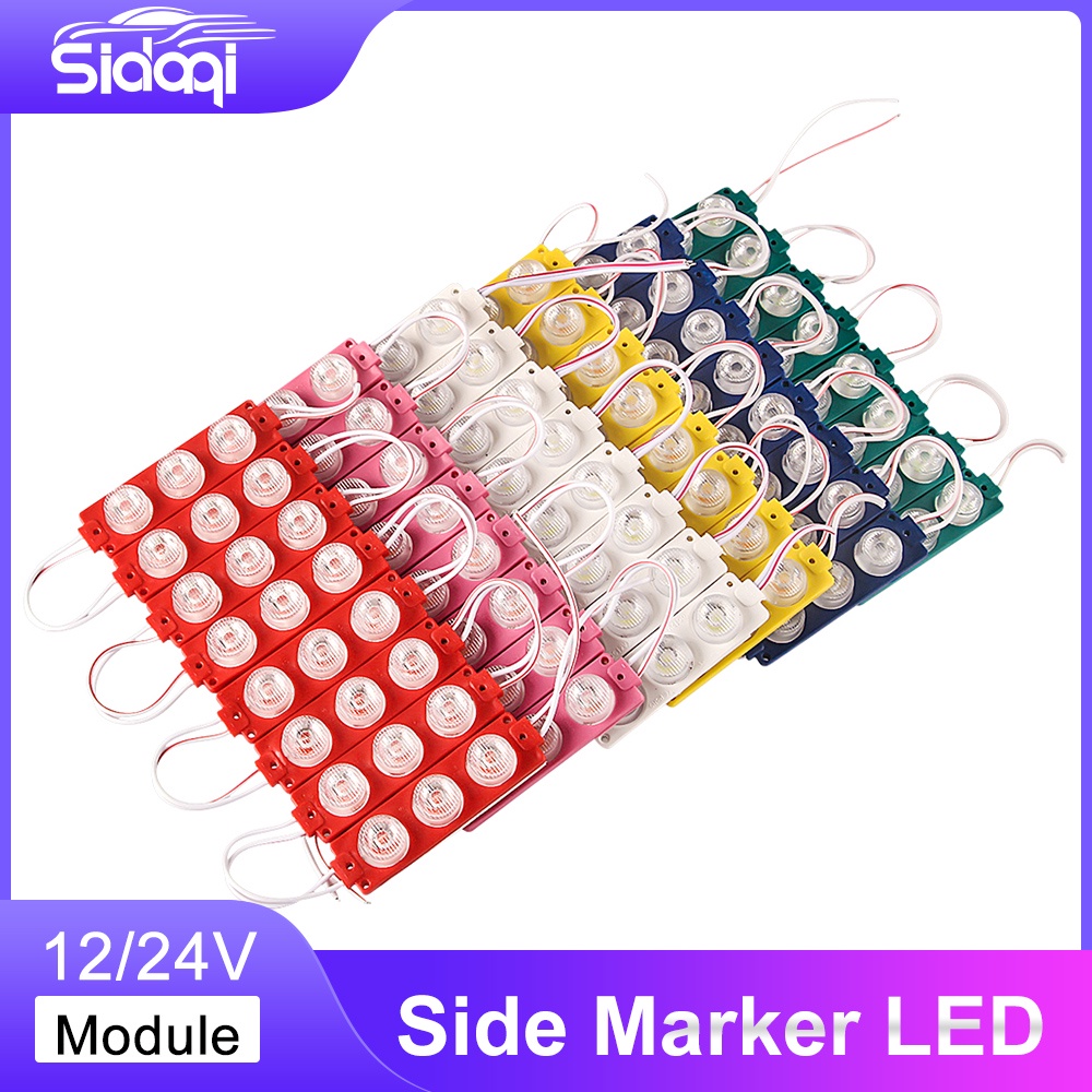Set 8 Mô-đun đèn 3 LED 12V 24V đánh dấu bên hông siêu sáng cho xe buýt cảnh báo xe tải