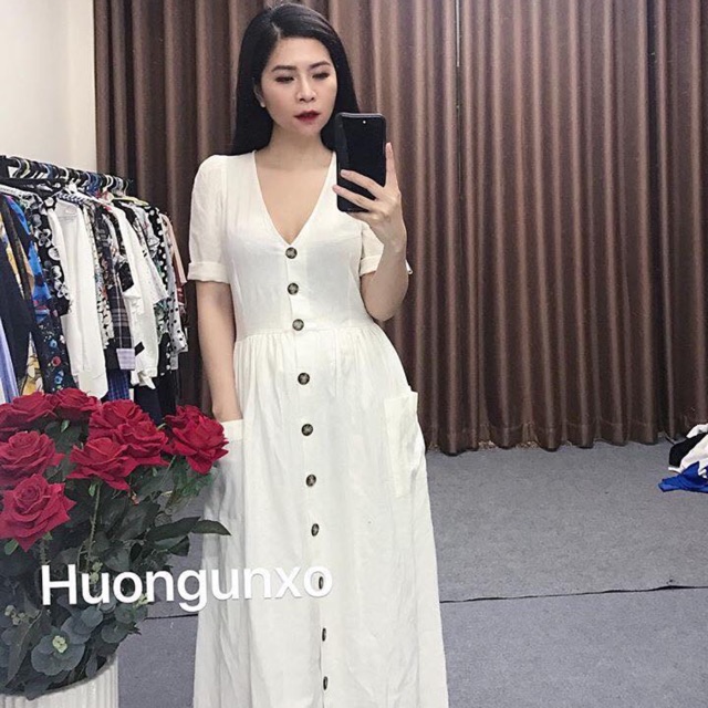#zara ĐẦM MIDI ĐÍNH KHUY ✖️