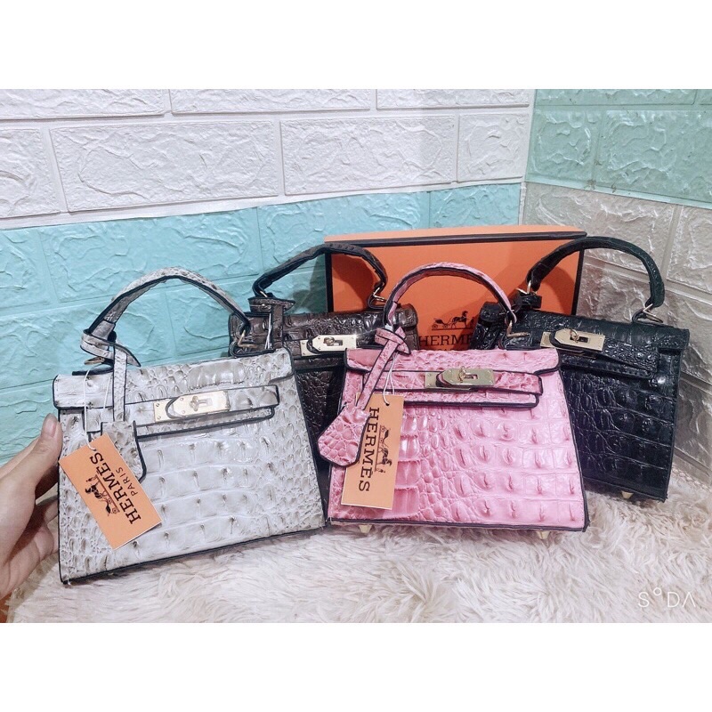 Túi H..M Da Cá Xấu,Túi Đeo Chéo Nữ Cầm Tay Sang Chảnh