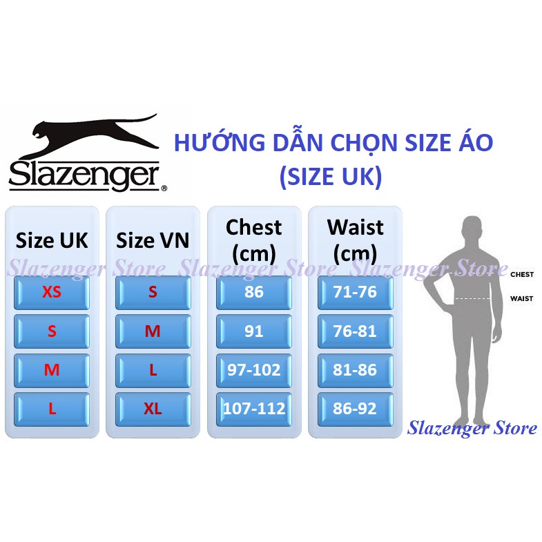 Áo thun nam Slazenger Court Polo (màu Đỏ) - Hàng size UK