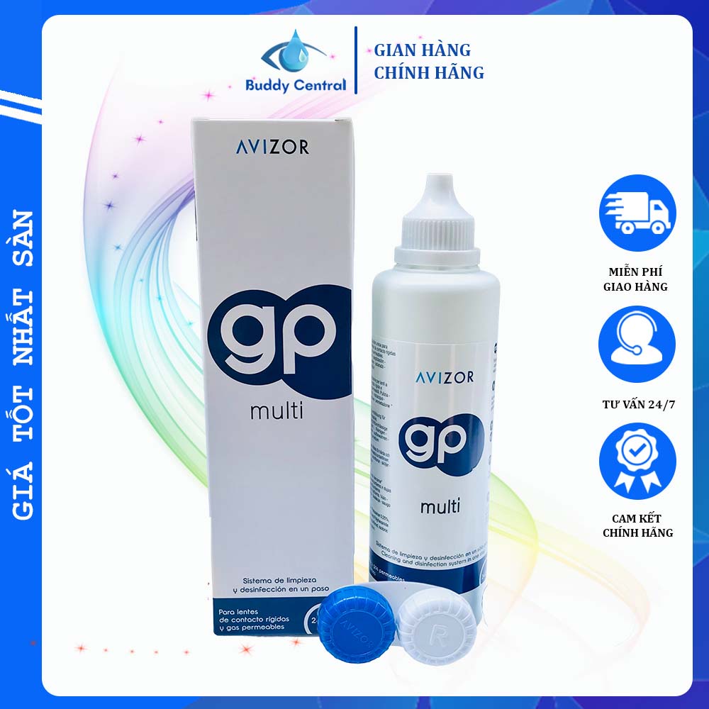 (Tặng tháo lens DMV) Combo 3 nước ngâm lens kính áp tròng Avizor GP Multi 240ml