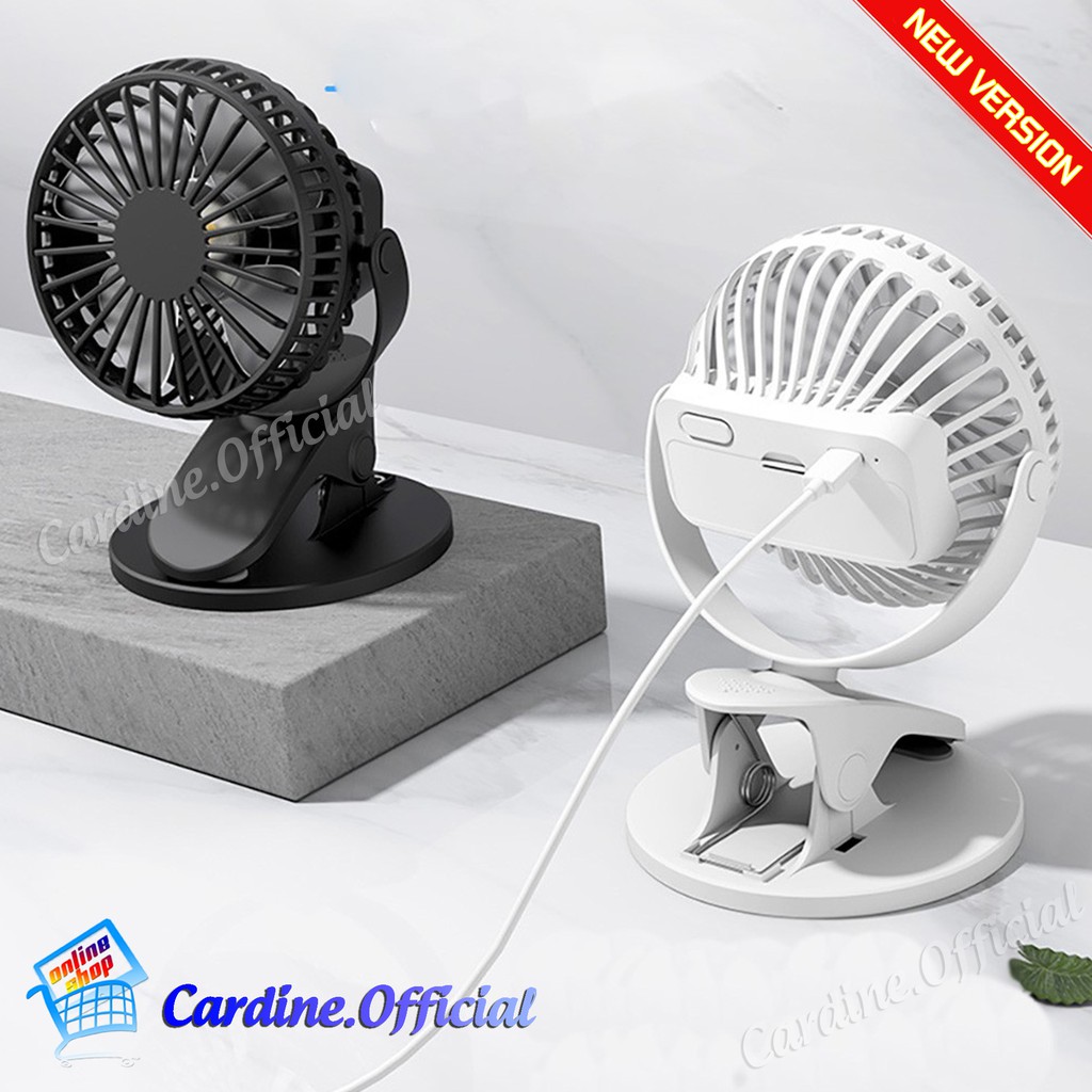 Quạt mini tích điện kẹp bàn có đế thăng bằng 360 độ siêu mát Cardine Store Pin Khủng 1200mAh | BigBuy360 - bigbuy360.vn