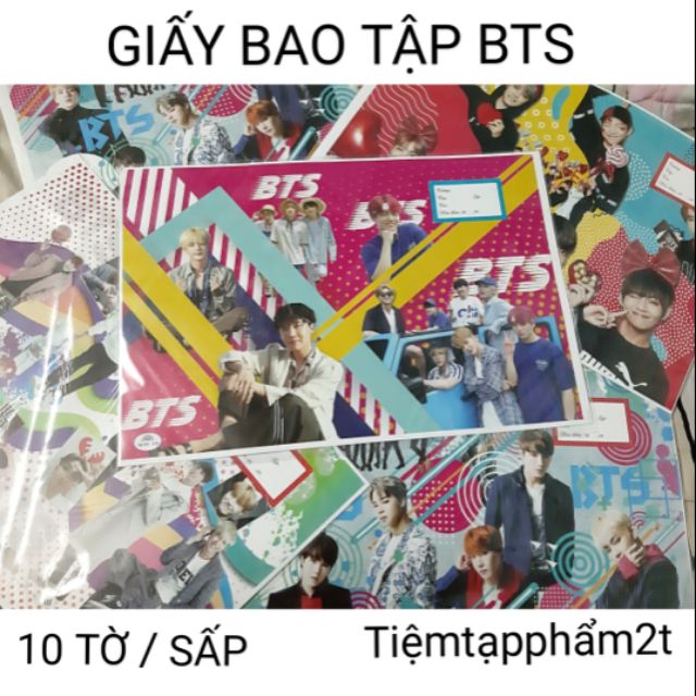 Giấy Bao Tập BTS 10 tờ / sấp có 5 mẫu giao ngẫu nhiên