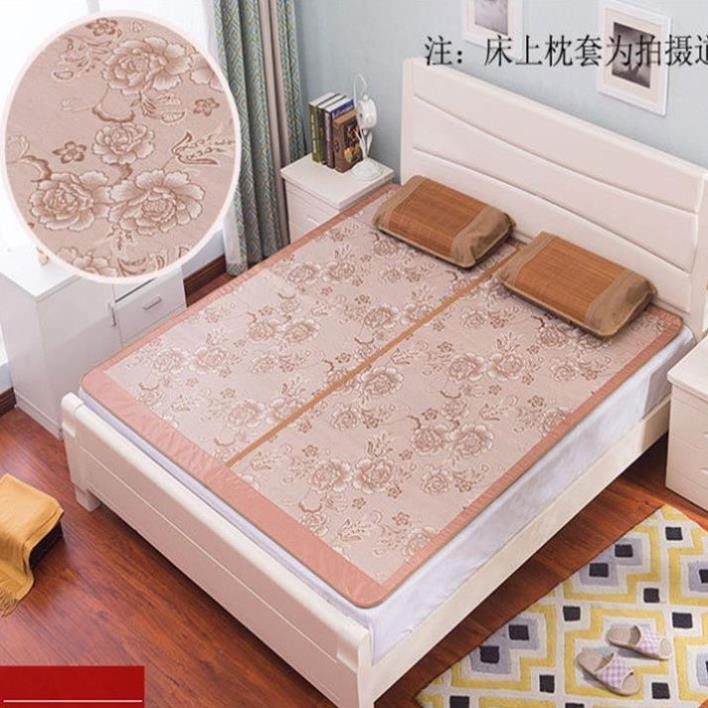 Chiếu trúc vân gỗ lót lụa nằm 4 mùa  1m6x2m và 1m8x2m