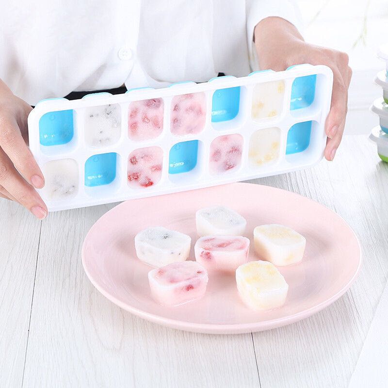 Khay Làm Đá SILICONE 14 Lỗ Mr.Der Có Nắp Đậy Không BPA An Toàn Cho Bé