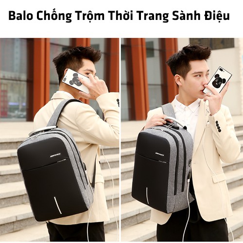 [Mã SKAMFSW175 giảm 10K đơn 50K] Balo Laptop Chống Trộm, Túi Cặp Đựng 15.6 inch Chống Sốc Cho Dân Văn Phòng Đi Làm