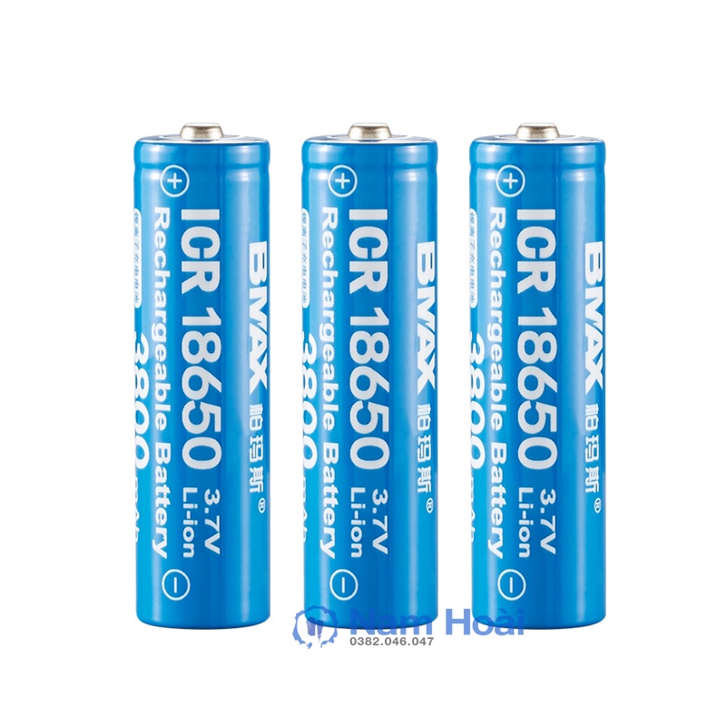 Pin BMAX 18650 3800 mAh 3.7V Li-ion Đầu Lồi, Đầu Phẳng, Pin Sạc BMAX (1 viên)