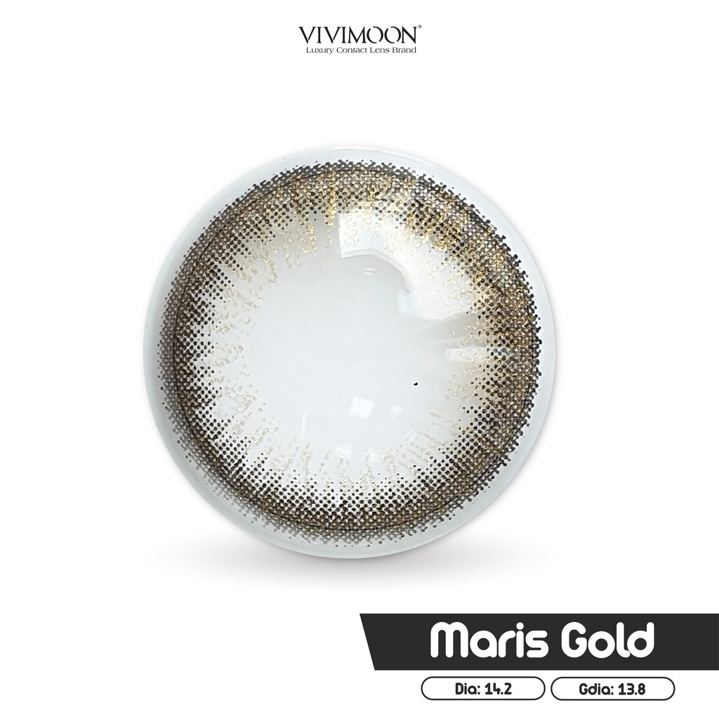 Kính áp tròng VIVIMON Maris Gold nâu rêu 14.2mm