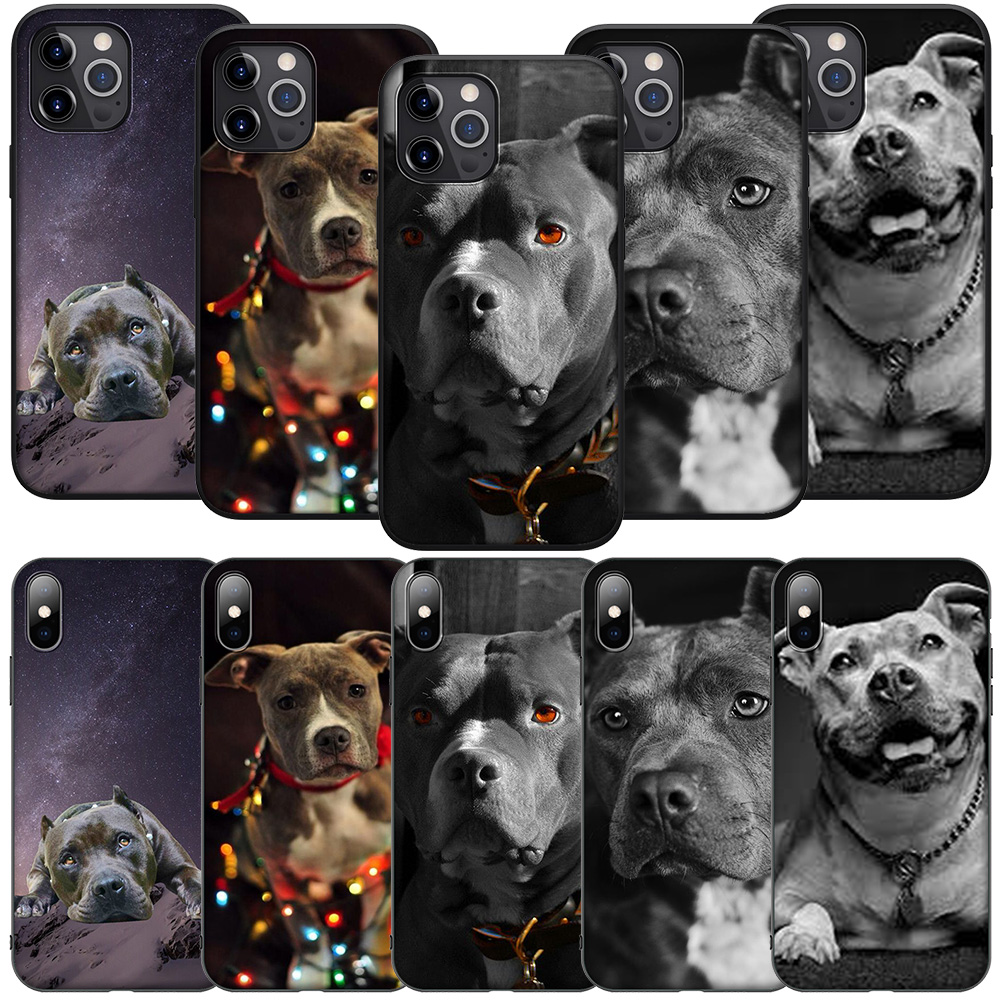 Ốp Lưng Silicone Hình Chó Pitbull Đáng Yêu Cho Apple Iphone 8 7 6 6s 5s 5 Se Plus 2020