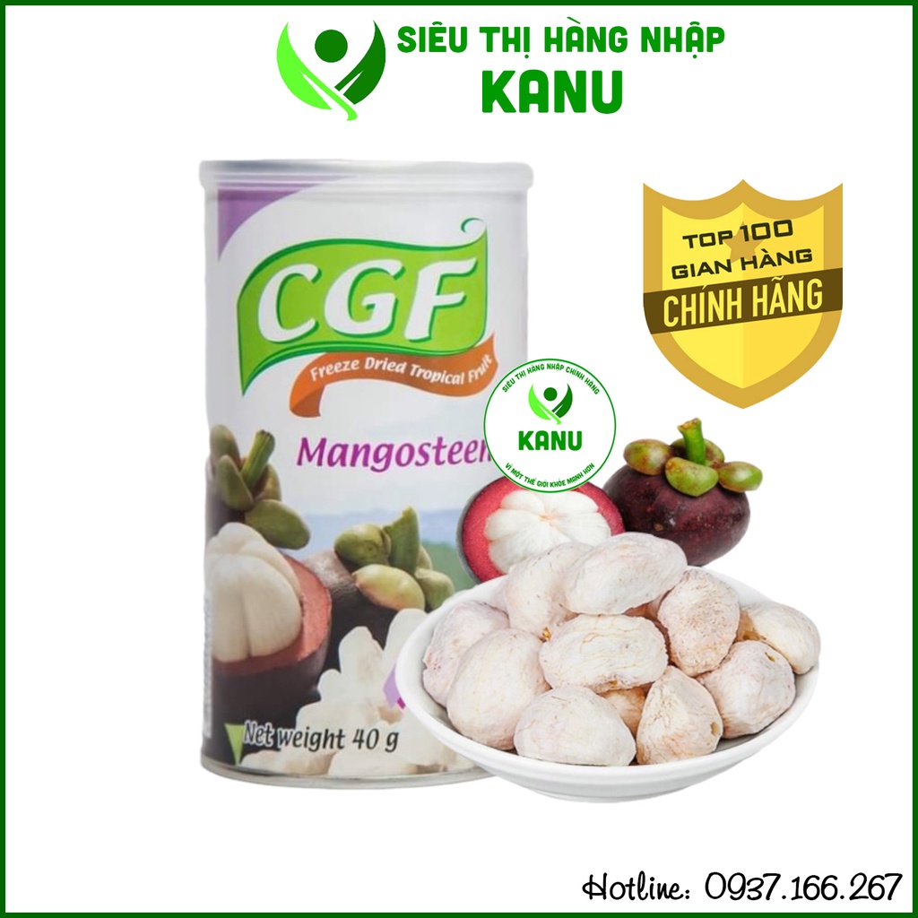 Măng cụt tách hạt sấy lạnh nguyên chất CGF Thái Lan 40g, đồ ăn vặt ngon rẻ Sài Gòn