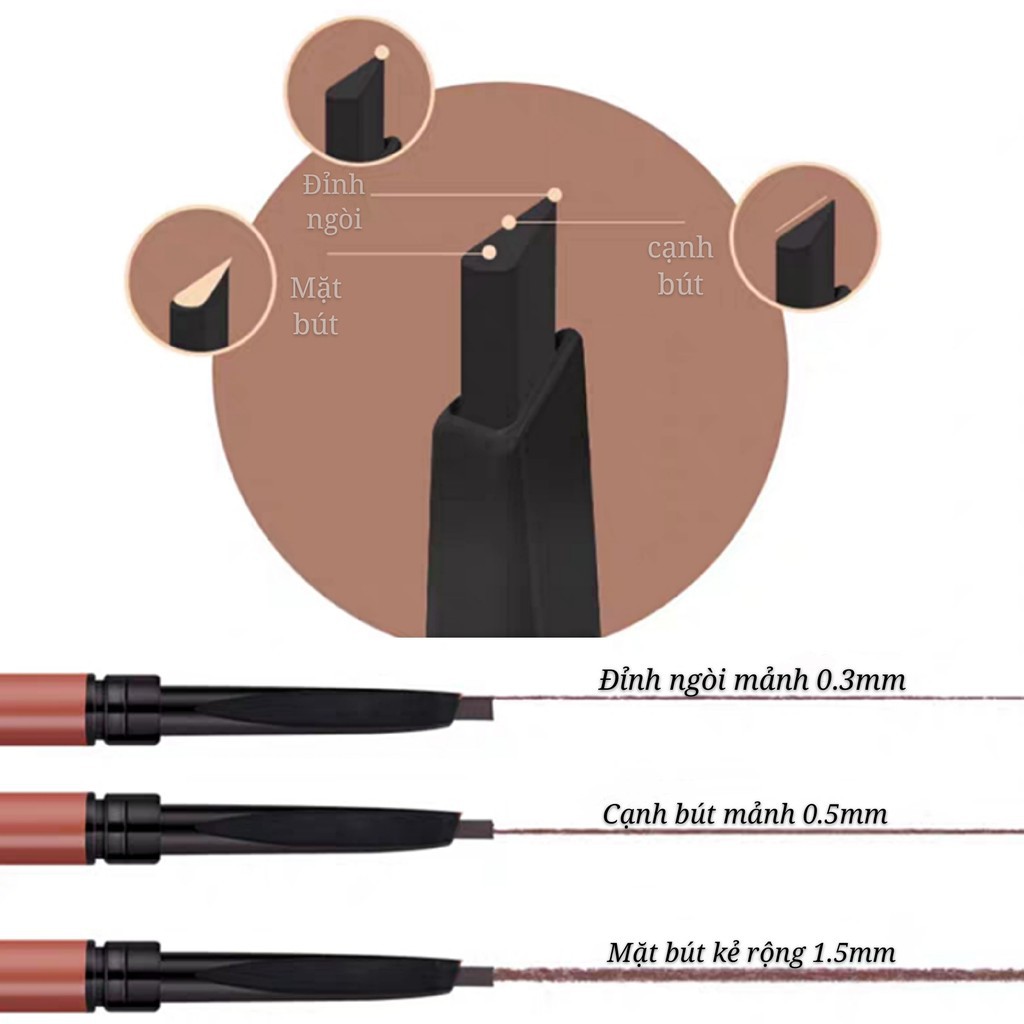 Chì Kẻ Mày 2 Đầu Gogo Tales Fine Triangle Brow Pencil NDT | BigBuy360 - bigbuy360.vn