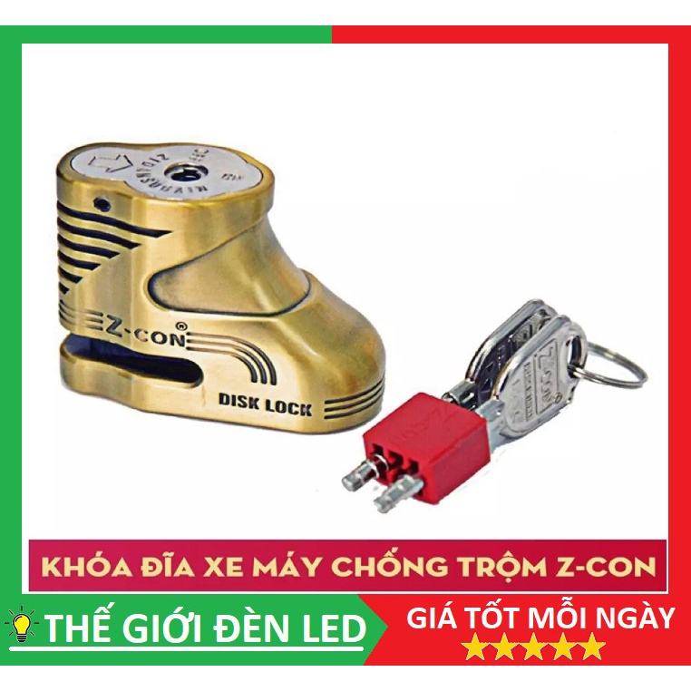 Ổ Khóa Đĩa Xe Máy chống cắt cao cấp, Chống Trộm Siêu Bền, hợp kim siêu bền [ruột 100% inox]