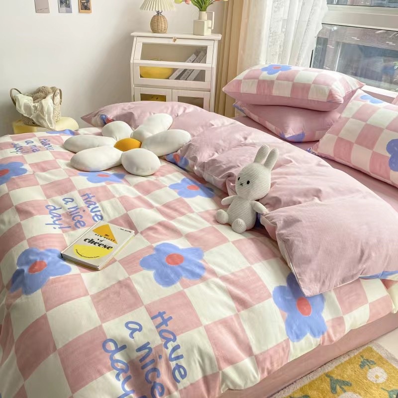 Bộ Chăn Ga Gối Cotton Living - 100% Cotton Hoạ Tiết MÂY BEDDING