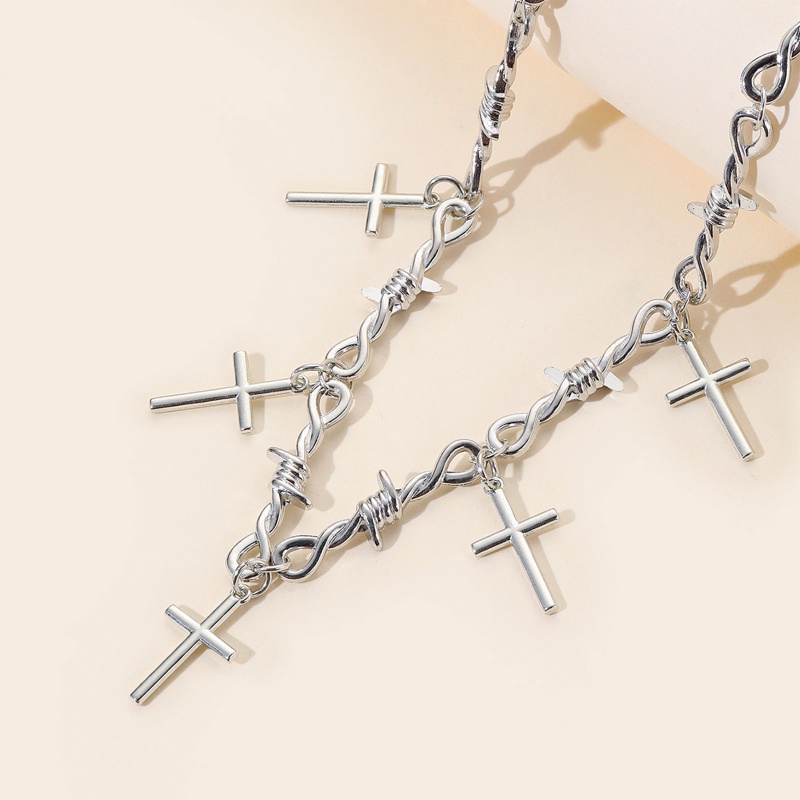 Vòng Tay Dây Gai Kim Loại Màu Bạc Phong Cách Gothic Cho Nam Và Nữ