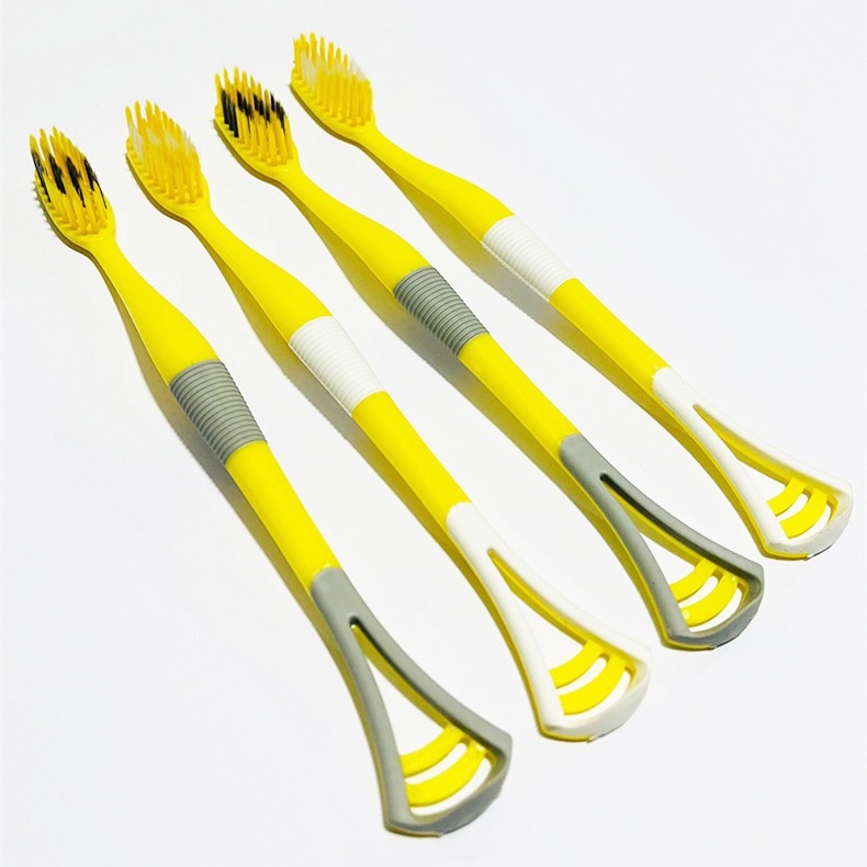 Set hộp 8 bàn chải đánh răng 2 đầu lông mềm 2 in 1 kèm cạo lưỡi G.duck