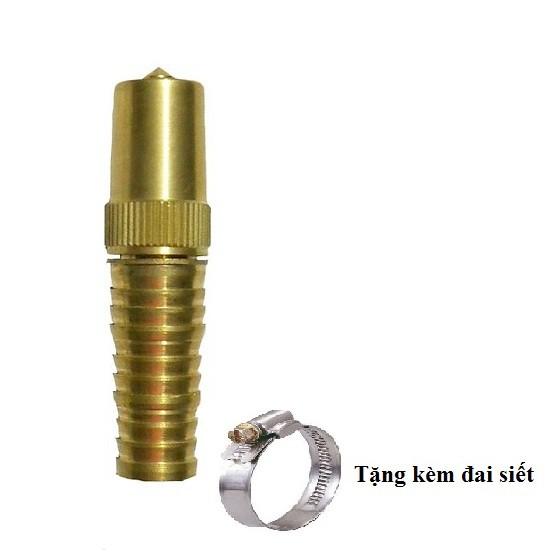 Đầu vòi rửa xe áp lực cao, tưới cây bằng đồng điều chỉnh tia nước, béc rửa xe ( tặng đai xiết cổ dê)