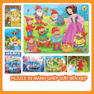 Bộ Tranh Xếp Hình Cho Bé 30 Mảnh A4 jigsaw puzzle/Tranh Công Chúa, Bạch Tuyết/Đồ chơi trí tuệ cho bé từ 3 tuổi/Tia Sáng