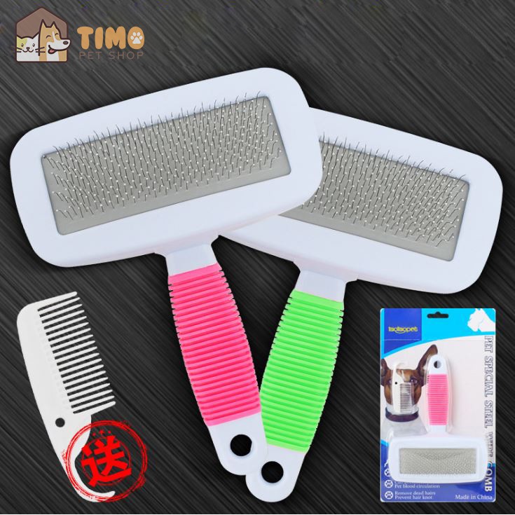 Lược chải lông chó mèo kèm lược nhỏ gỡ rối lông, giúp lấy lông rụng cho thú cưng