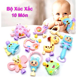 [Mã TOYNOV giảm 10% tối đa 15K đơn từ 50K] Bộ Xúc Xắc Cầm Tay 10 Món Cao Cấp Cho Bé TC5