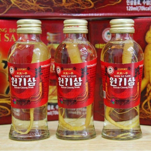 [Date 2 năm]HỘP 10 CHAI NƯỚC UỐNG NHÂN SÂM WON KI SAM HÀN QUỐC 120ML NGUYÊN CỦ SÂM TRONG TỪNG CHAI | BigBuy360 - bigbuy360.vn